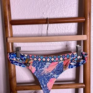 Multi pattern, bikini bottoms, bought in a little boutique in Hawaii